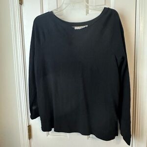 LOFT Black Long Sleeve Sweatshirt with Floral Back Cutout Size M